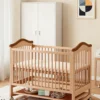 High-Quality Wooden Baby Crib Adjustable Height Crib Bed