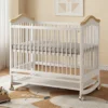 High-Quality Wooden Baby Crib Adjustable Height Crib Bed