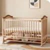 High-Quality Wooden Baby Crib Adjustable Height Crib Bed