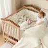High-Quality Wooden Baby Crib Adjustable Height Crib Bed