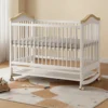 High-Quality Wooden Baby Crib Adjustable Height Crib Bed