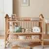 High-Quality Wooden Baby Crib Adjustable Height Crib Bed