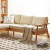 modern scandinavian 3 seater solid wood sofa