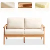 modern solid wood loveseat material details