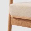 premium solid wood armchair linen fabric texture close up