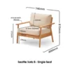 seattle b solid wood armchair measurement details