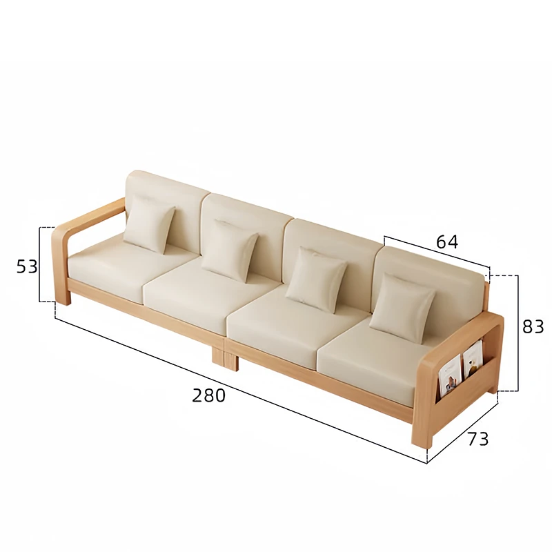 manna 4 seater wood sofa dimensions 280cm length