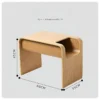 Dimension spec diagram for Manna natural bentwood side table showing length 60cm, width 35cm, and height 45cm.