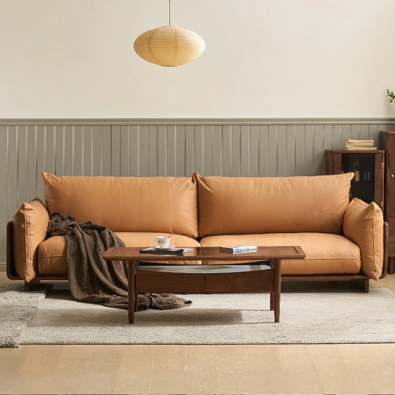 manna camel leather 3 seater sofa front view manna camel leather 3 seater sofa front view