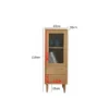 Dimensions specification diagram for Manna cherry wood narrow fluted glass cabinet 110cm height with 2 drawers showing width 40cm, depth 35cm, total height 110cm, and leg height 15cm.