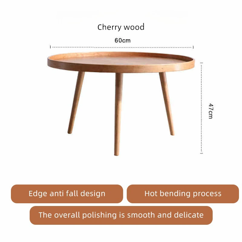 manna cherry wood round coffee table 60cm spec guide