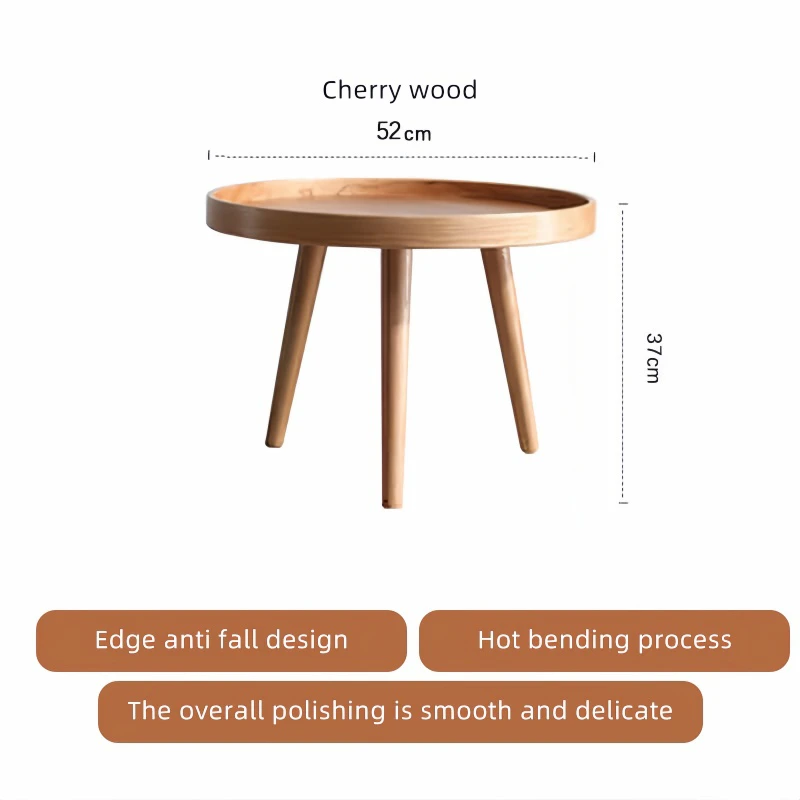 manna cherry wood round side table 52cm spec guide