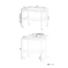 manna cherry wood serving bar carts dimensions spec