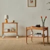 manna cherry wood serving bar carts living room