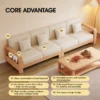 manna cotton linen sofa solid wood frame features