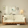 manna cream fabric sofa scalloped base living room view manna cream fabric sofa scalloped base living room view