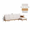 manna faux linen sectional sofa fas oak dimensions 287cm manna faux linen sectional sofa fas oak dimensions 287cm