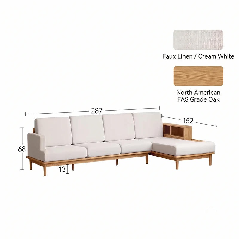 manna faux linen sectional sofa fas oak dimensions 287cm manna faux linen sectional sofa fas oak dimensions 287cm
