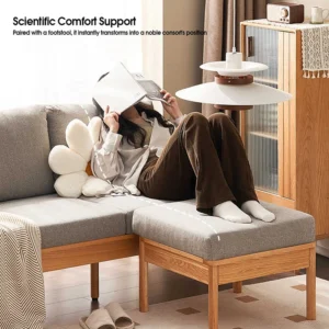 manna modular fabric sofa with footstool ergonomic support.