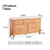 manna-oak-7-drawer-wide-dresser-dimensions-spec Alt 替代文本:Dimensions specification diagram for Manna oak 7-drawer wide dresser showing length 135cm, depth 40cm, total height 75cm, leg clearance 9cm, and individual drawer inner sizes.