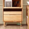 manna-oak-bookcase-drawer-base-leg-dimensions-spec Dimension callout diagram showing Manna oak bookcase base leg height 130mm and bottom frame thickness 40mm.