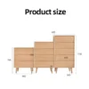 manna-oak-chest-of-drawers-3-4-5-tier-dimensions-spec Dimensions specification diagram for Manna oak chest of drawers series showing 3-drawer (765mm height), 4-drawer (950mm height), and 5-drawer (1135mm height) with 450mm width and 400mm depth.