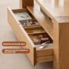 manna oak chunky coffee table bidirectional drawers detail