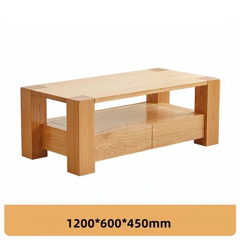 manna oak chunky rectangular coffee table dimensions spec