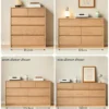 manna-oak-dressers-series-5-6-7-9-drawers-size-guide Size guide diagram for Manna oak dressers: five-drawer (81.2cm), six-drawer (120cm), seven-drawer (135.8cm), and nine-drawer (160cm).
