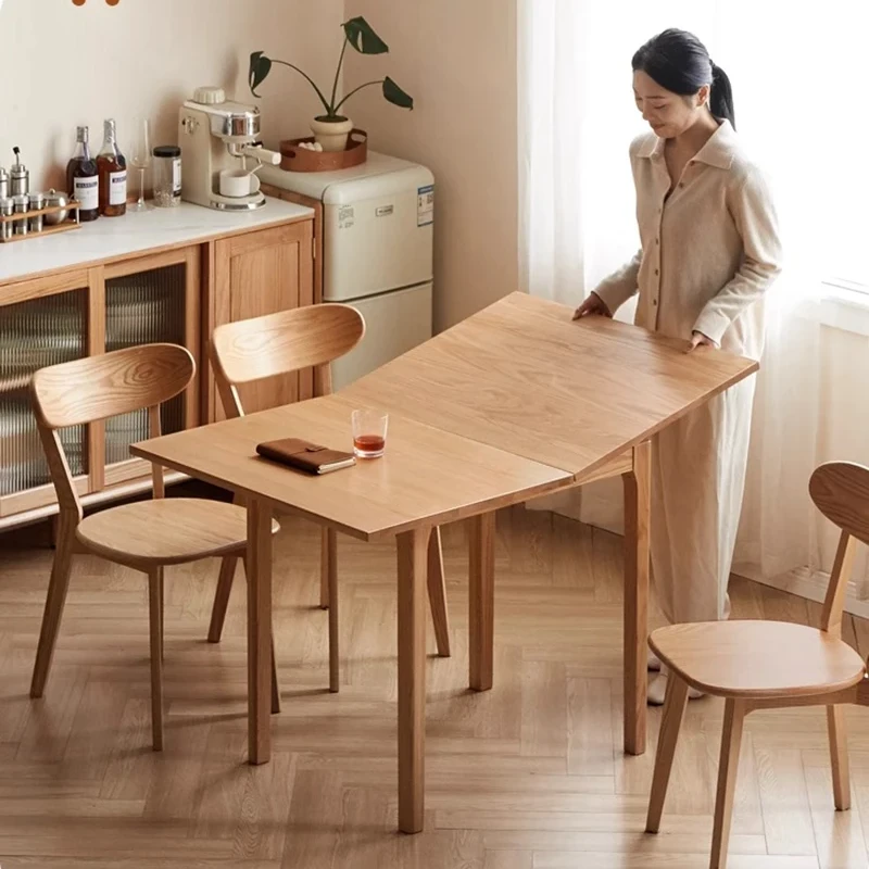 manna oak extendable dining table chairs lifestyle