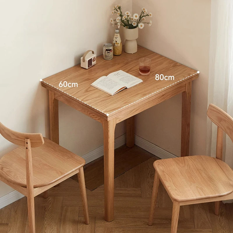 manna oak extendable dining table folded dimensions spec