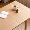 manna oak extendable dining table wood grain top view