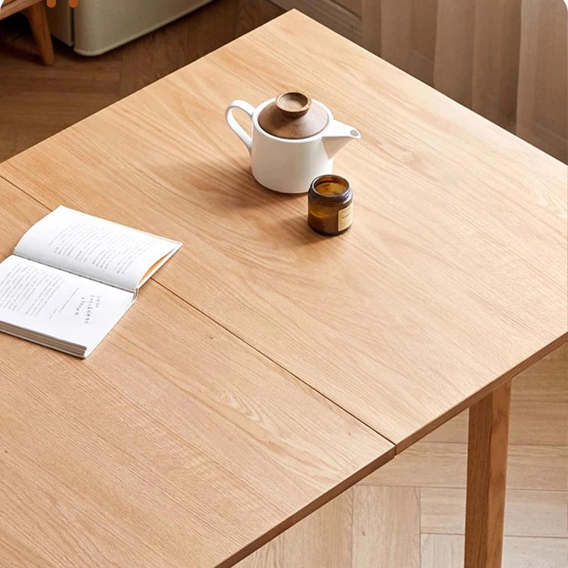 manna oak extendable dining table wood grain top view