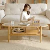 manna oak fluted glass oval coffee table lifestyle manna oak fluted glass oval coffee table lifestyle