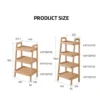 Dimensions specification diagram for Manna oak ladder tray shelves in 3-tier (800mm height) and 4-tier (1065mm height) options with individual tray dimensions.