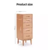 manna-oak-narrow-5-drawer-chest-dimensions-spec Dimensions specification diagram for Manna oak narrow 5-drawer chest showing width 360mm, depth 400mm, total height 970mm, body height 790mm, and leg height 150mm.