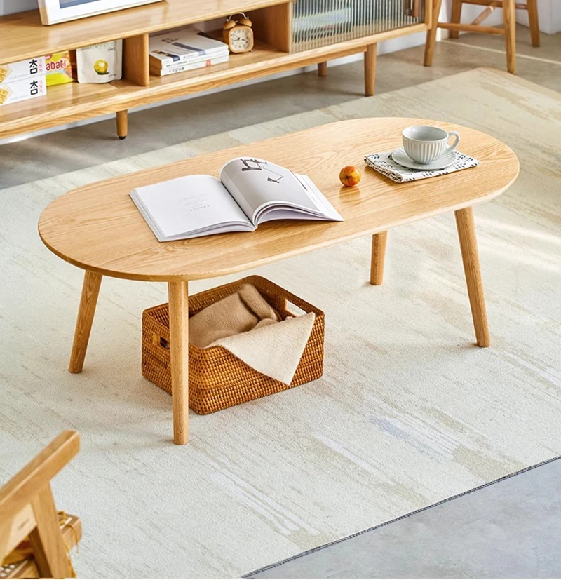 manna oak oval coffee table living room
