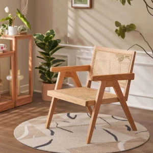 manna oak rattan armchair chandigarh v leg living room