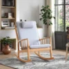 manna oak rocking chair grey cushion headrest