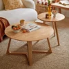 manna oak round nesting coffee tables living room