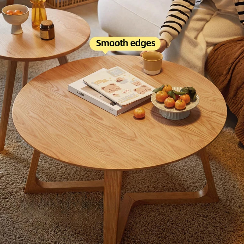 manna oak round nesting coffee tables smooth edges