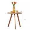 Manna oak round side table with 3 legs dimension diagram showing diameter 500mm, height 500mm, and tabletop thickness 20mm.