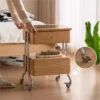 manna oak serving bar cart chrome nightstand bedroom