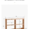 Dimensions specification diagram for Manna oak slim low bookcase with 22cm depth, 150cm length, and 85cm height.