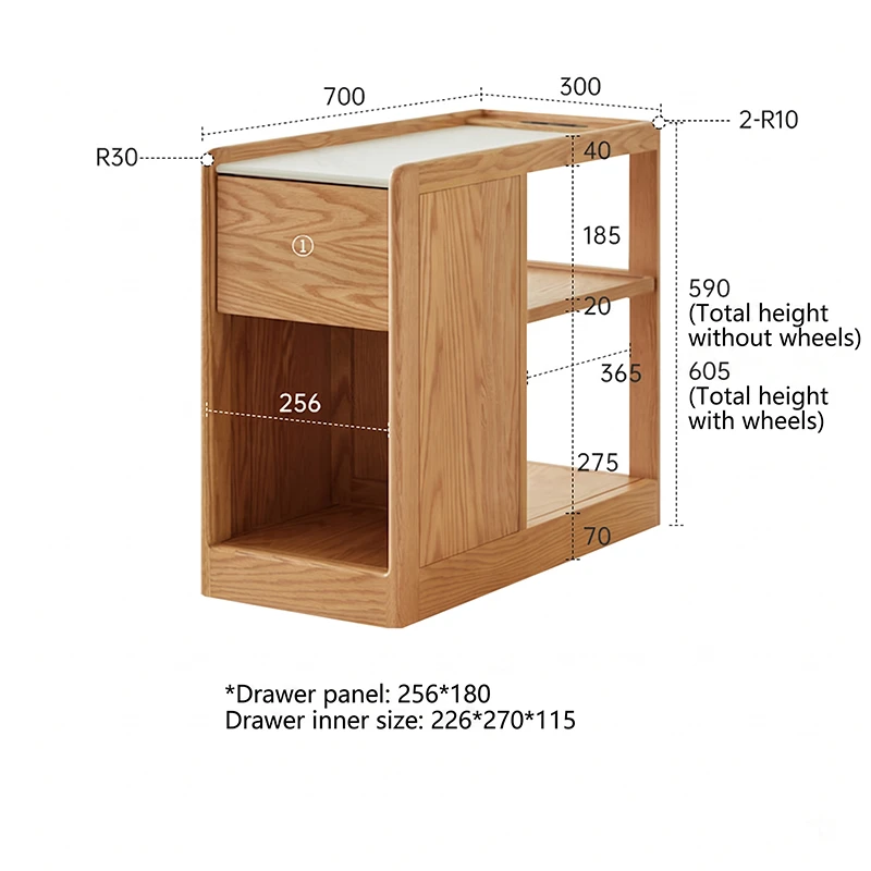 manna oak sofa side table dimensions spec