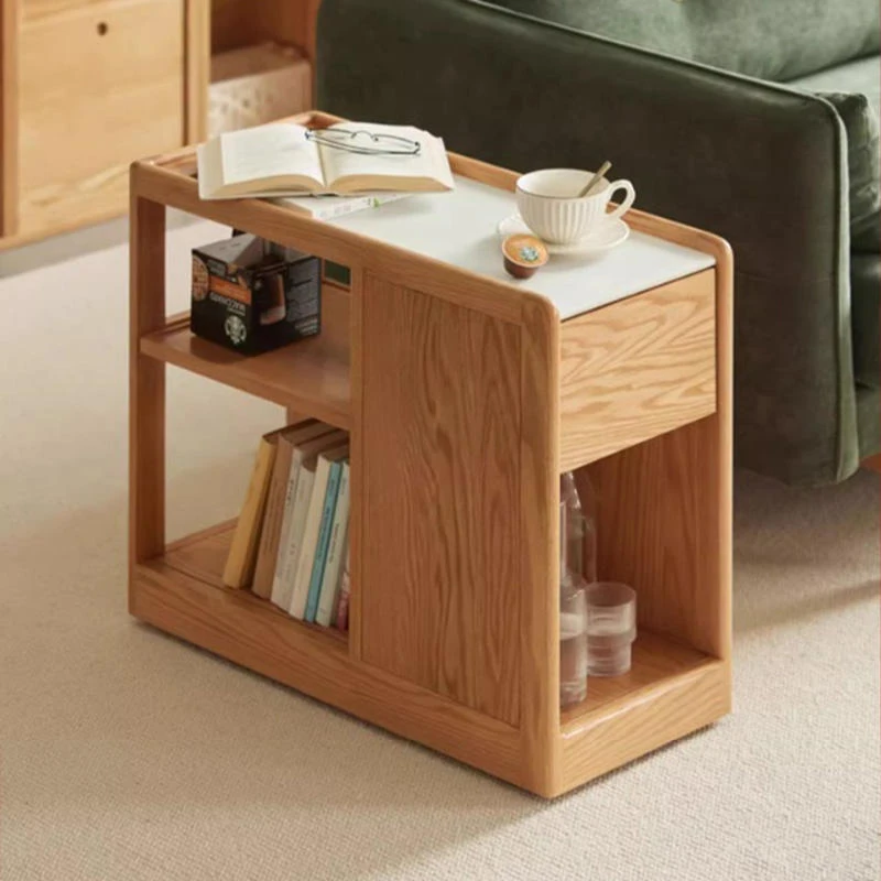 manna oak sofa side table drawer living room