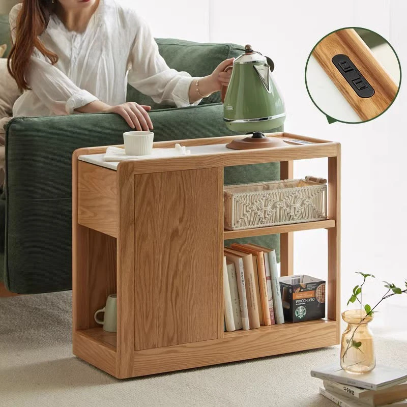 manna oak sofa side table power outlets living room