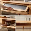 manna oak tv stand fluted glass flip door cable cutout detail manna oak tv stand fluted glass flip door cable cutout detail