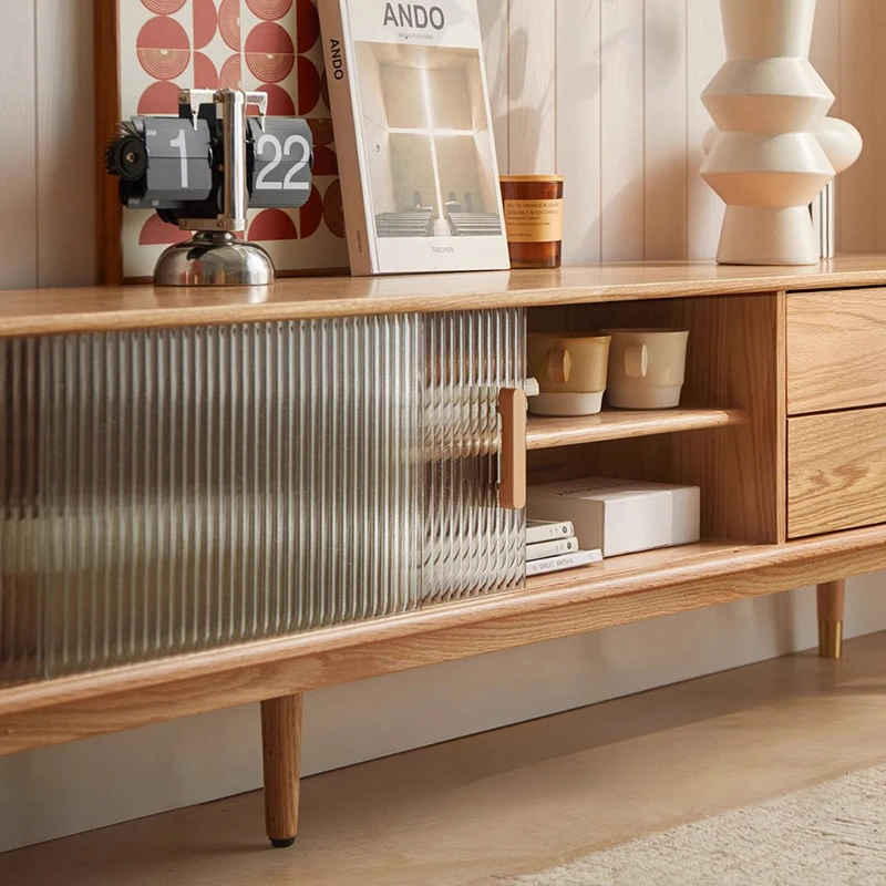 manna oak tv stand fluted glass sliding door detail manna oak tv stand fluted glass sliding door detail