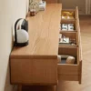 manna oak tv stand open drawers storage detail manna oak tv stand open drawers storage detail